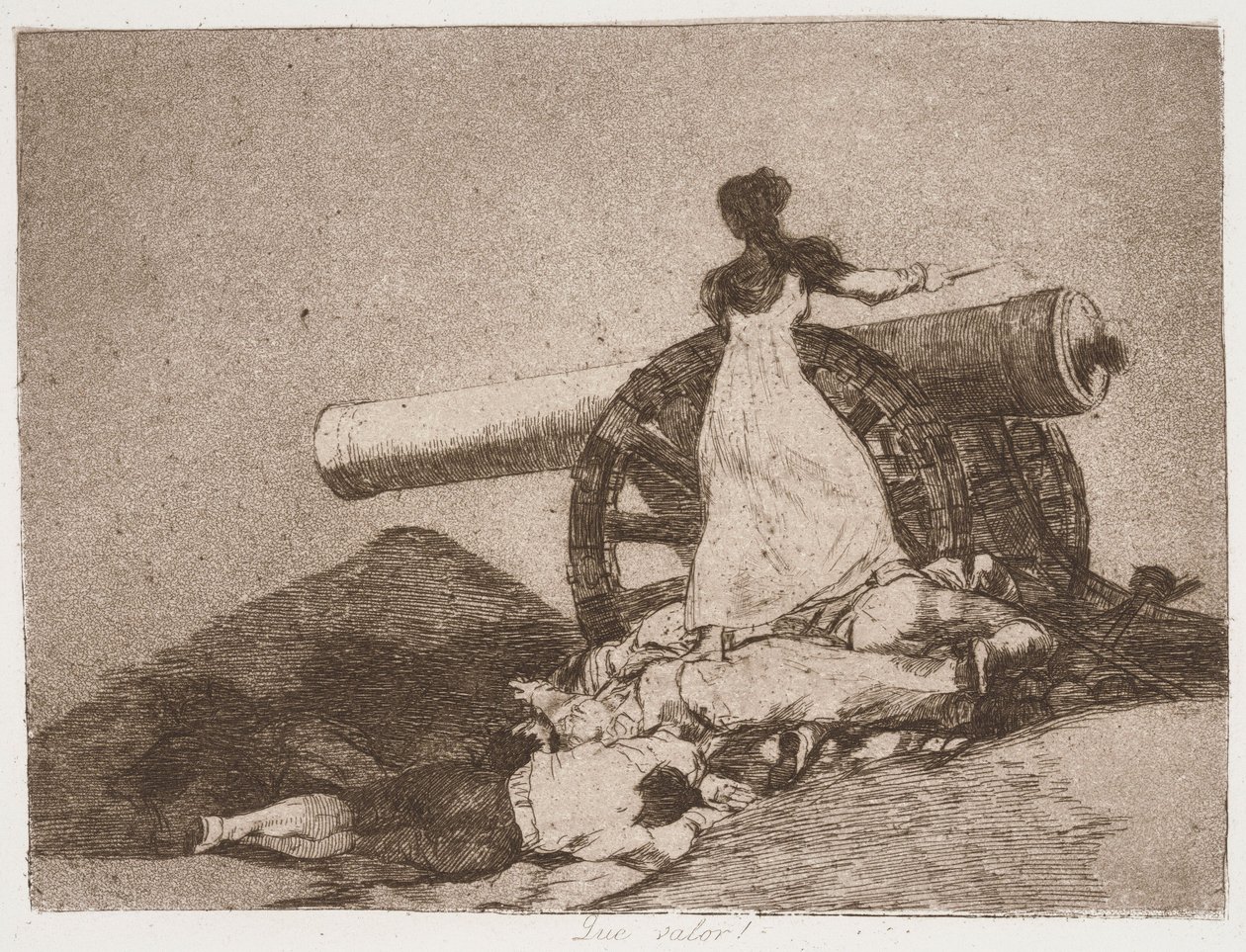 What Courage! (Vilket mod!) ur serien ”Krigets katastrofer” av Francisco de Goya