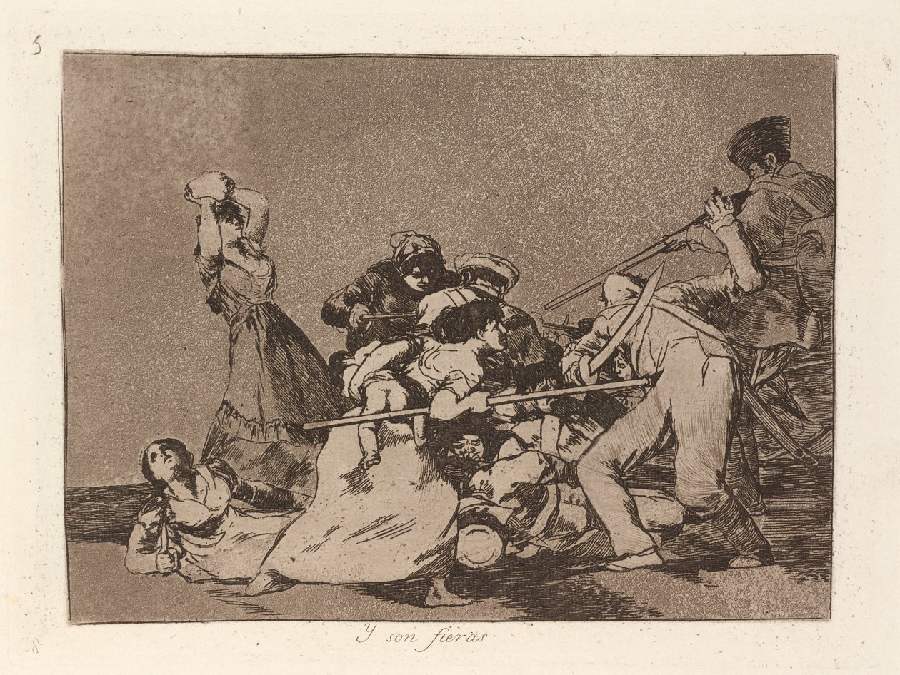 Y son fieras (Och de är som vilda djur) av Francisco de Goya