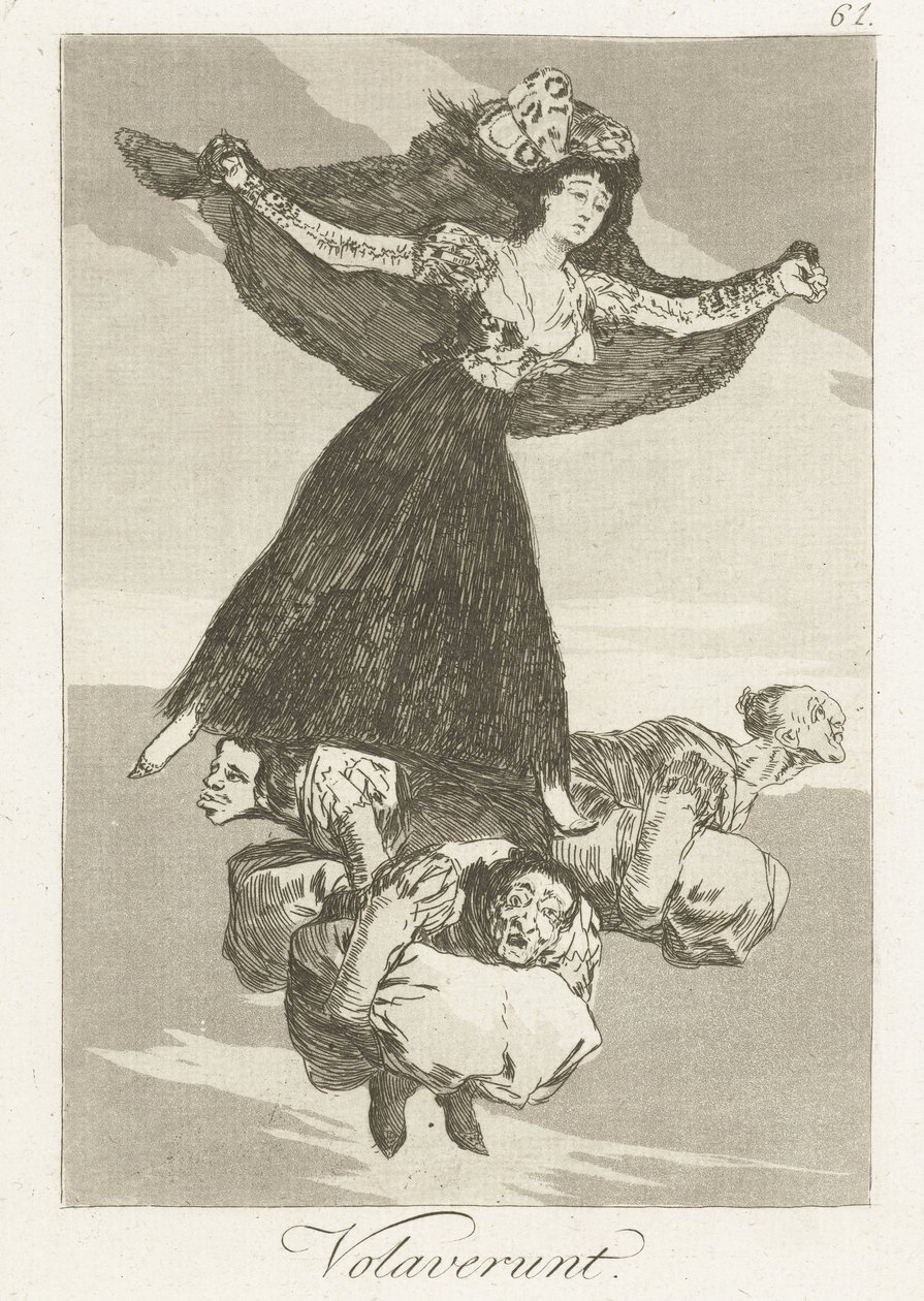 De har flugit Volaverunt (titel på objekt) Los Caprichos (serietitel) av Francisco de Goya