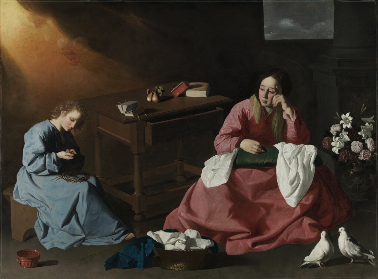 Kristus och jungfrun i huset i Nasaret, ca 1640 av Francisco de Zurbaran