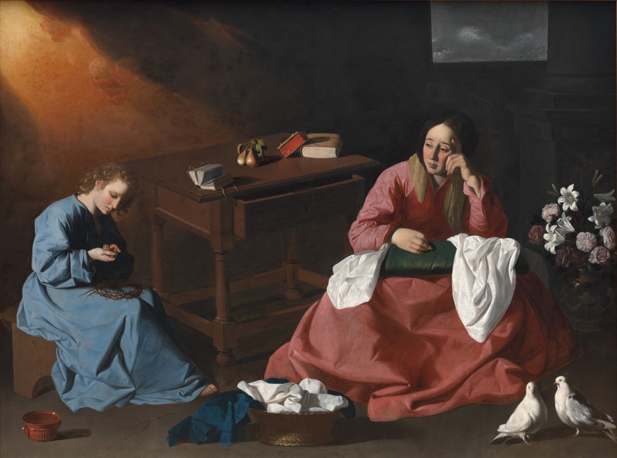 Kristus och jungfrun i huset i Nasaret, ca. 1640. av Francisco de Zurbaran