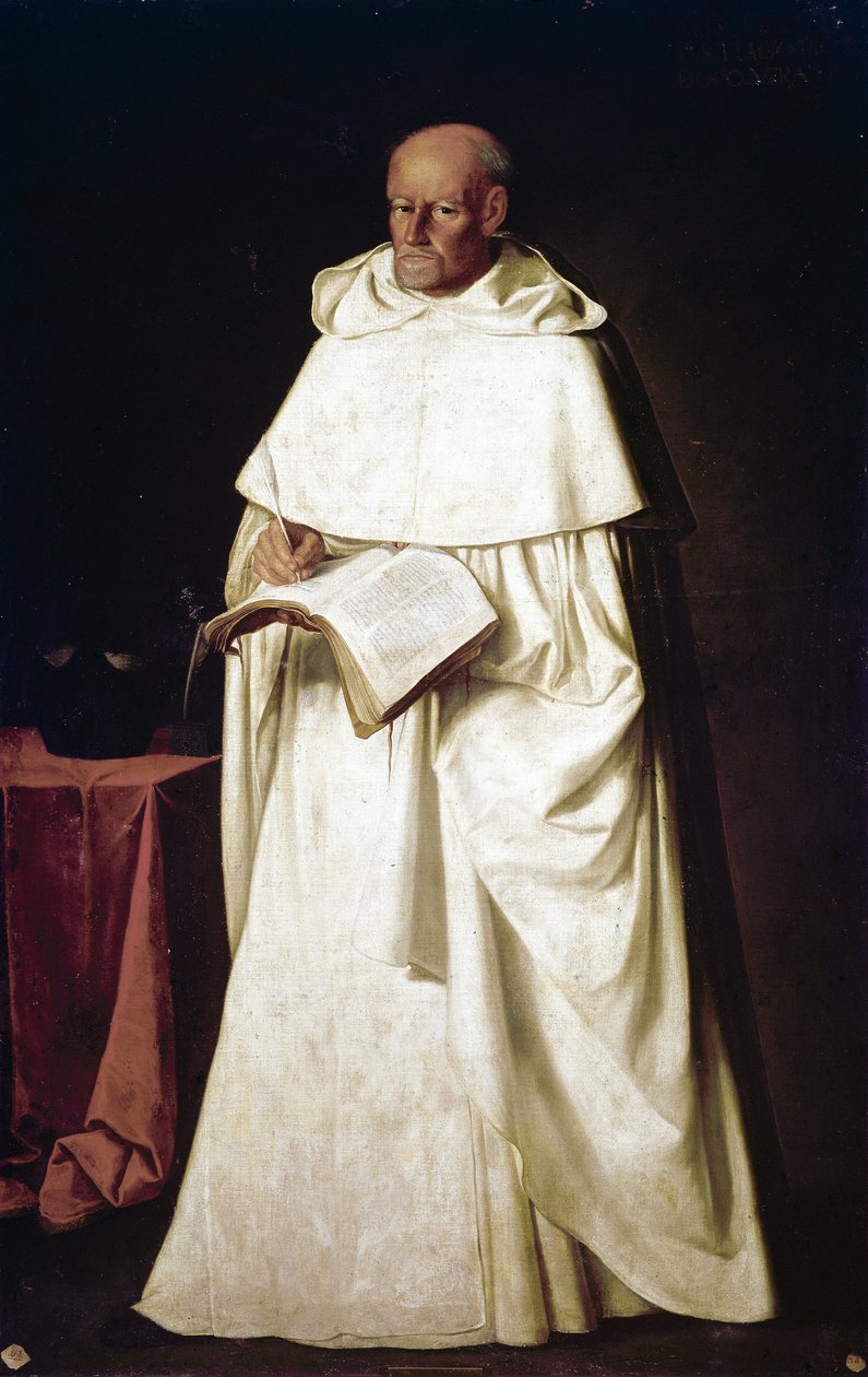 Målningar för biblioteket i Merced Calzada i Sevilla: munken Hernando De Santiago av Francisco de Zurbaran