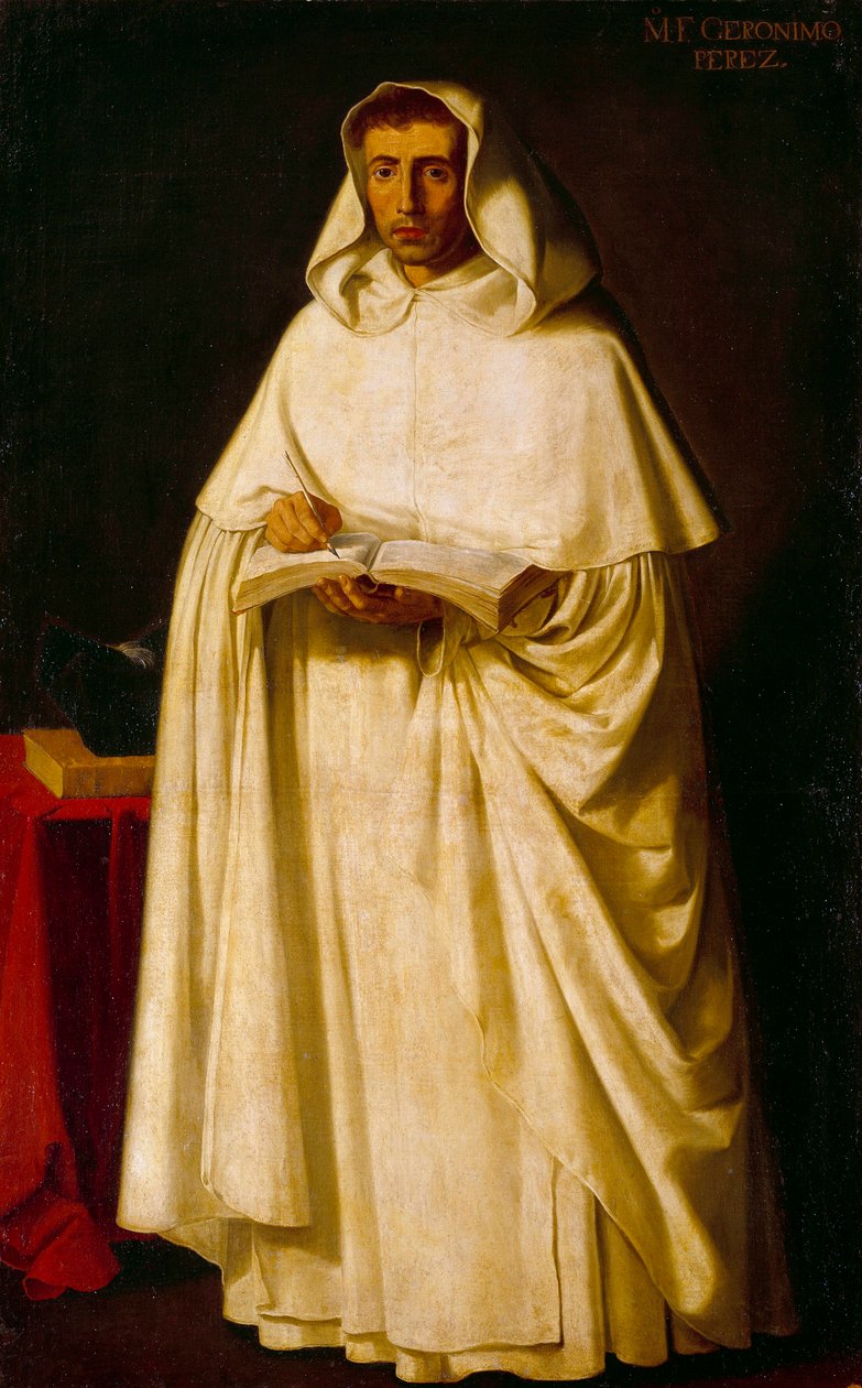 Porträtt av fader Jeronimo Perez målning av Francisco de Zurbaran (1598-1664) av Francisco de Zurbaran