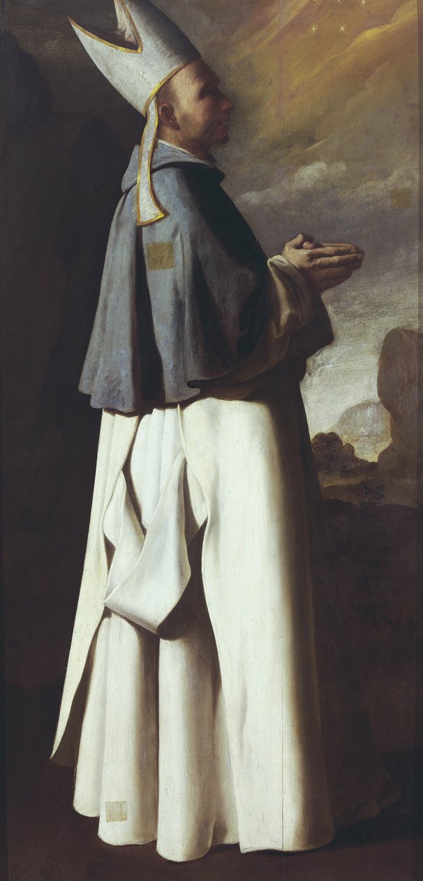 Saint Hugh of Grenoble (Hugues de Chateauneuf) (olja på duk) av Francisco de Zurbaran