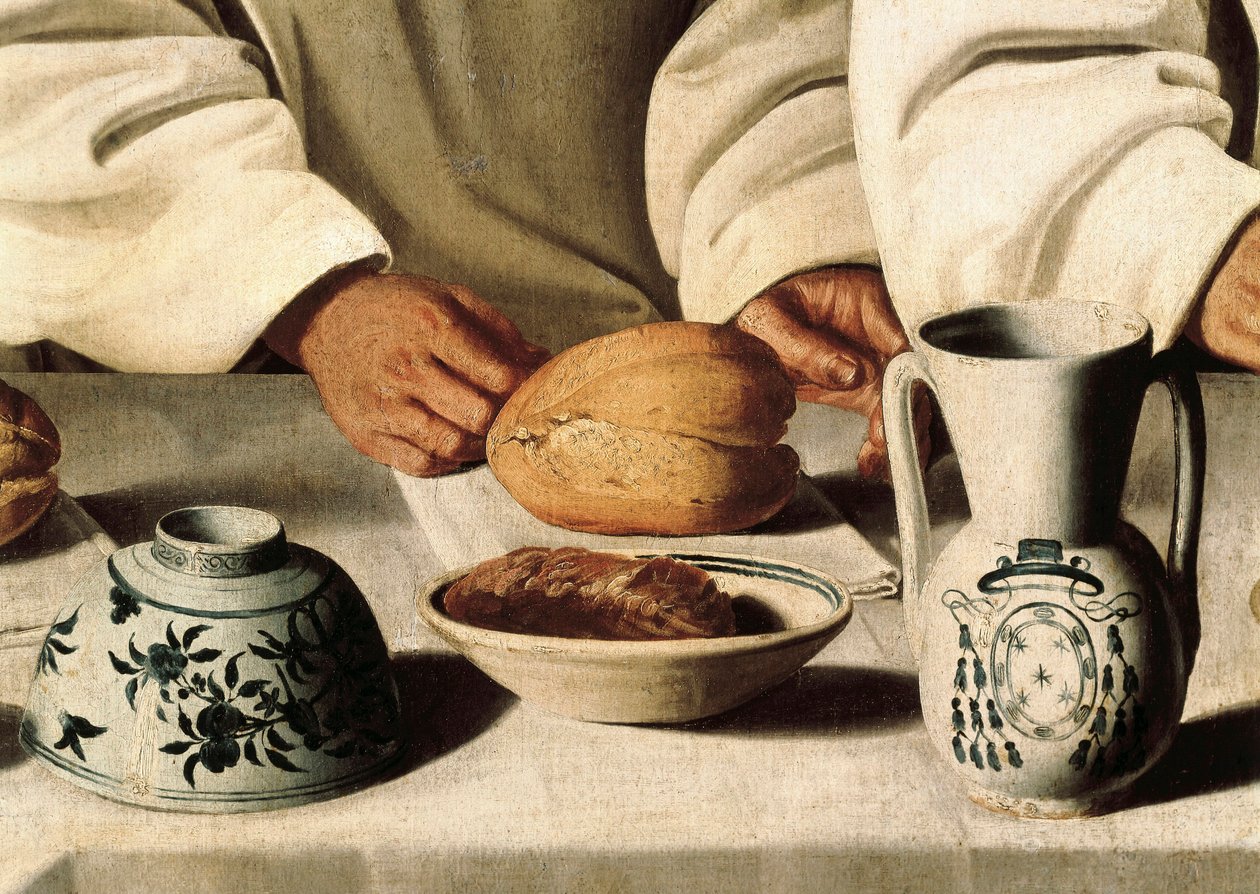 Saint Hugues, detalj av en målning av Francisco de Zurbaran av Francisco de Zurbaran