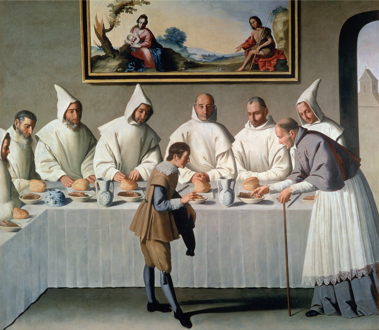 St. Hugh av Cluny (1024-1109) i kartusiernas refektorium, 1633 av Francisco de Zurbaran