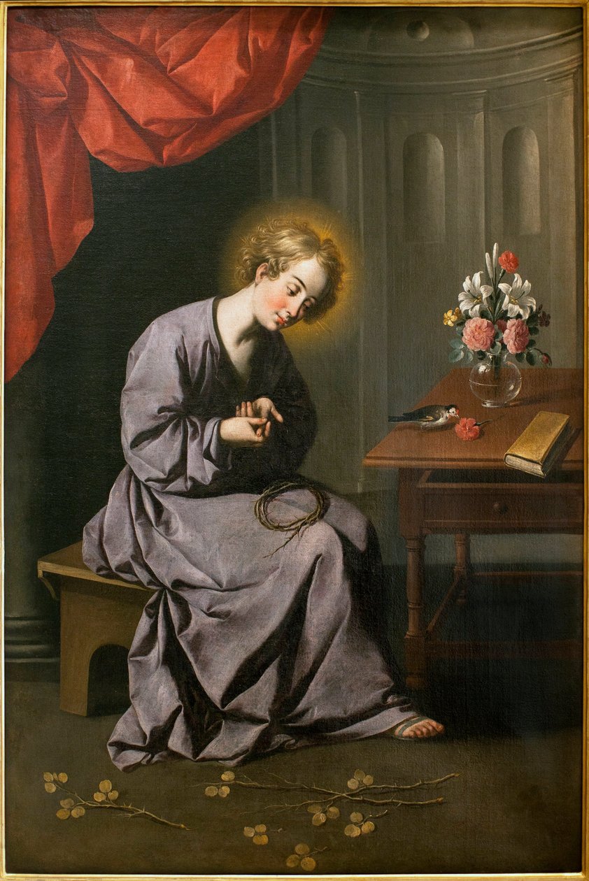 The Child has the Spine - Målning av Francisco de Zurbaran (1598-1664), Olja på duk, cirka 1630 - Museum of Fine Arts i Sevilla, Spanien av Francisco de Zurbaran