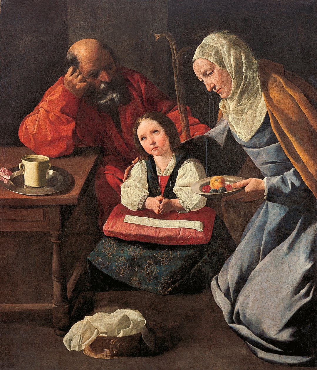 The Childhood of the Virgin, av Zurbaran, Francis, av (1598-1664). Olja på duk av Francisco de Zurbaran