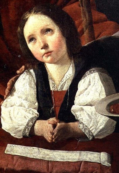 Den heliga familjen, detalj av Kristusbarnet av Francisco de Zurbaran