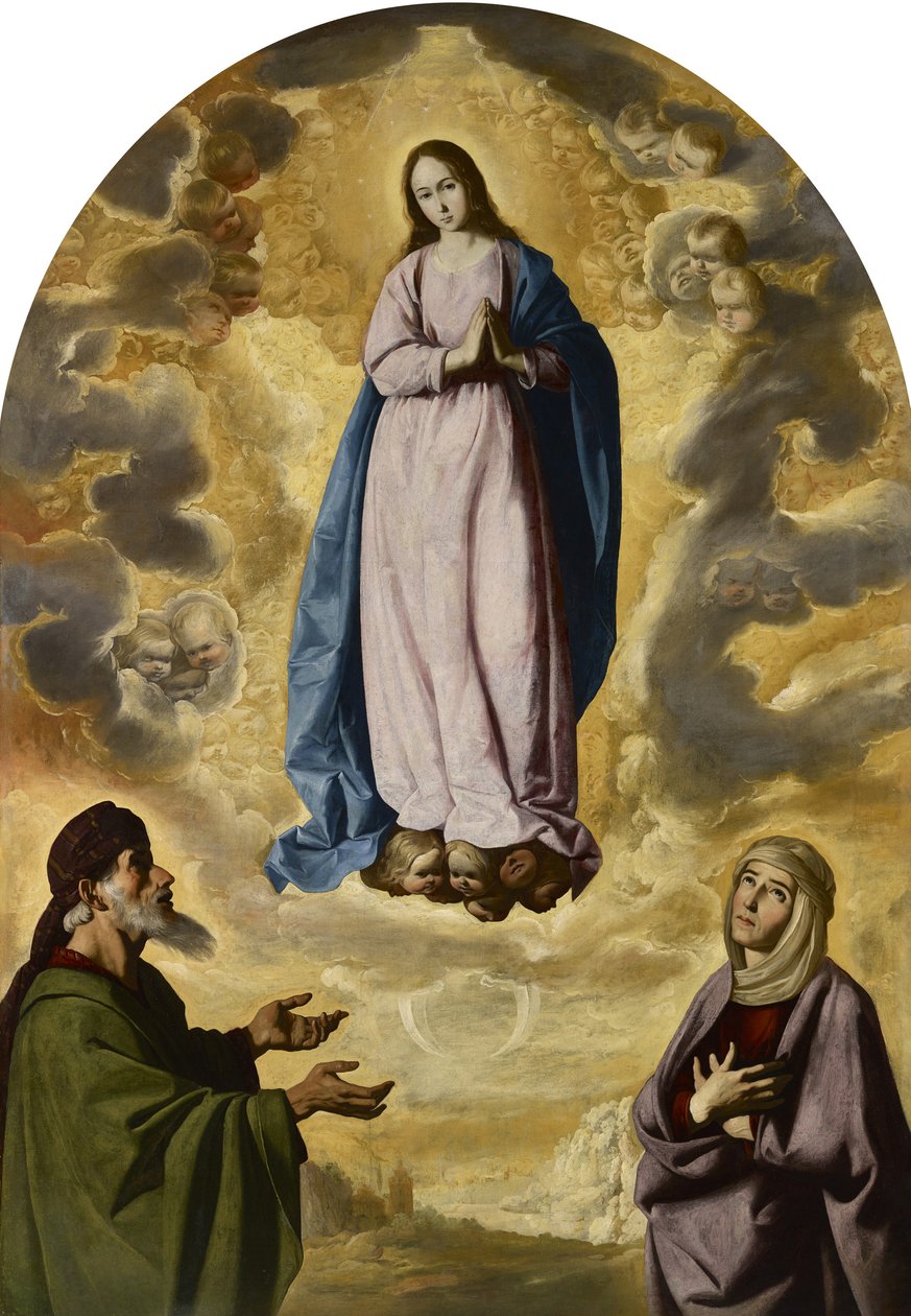 Den obefläckade avlelsen med Sankt Joachim och Sankt Anna av Francisco de Zurbaran