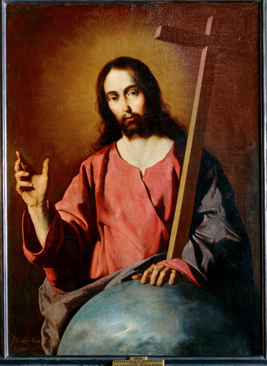 Frälsarens välsignelse 1638 ... (målning på duk) av Francisco de Zurbaran