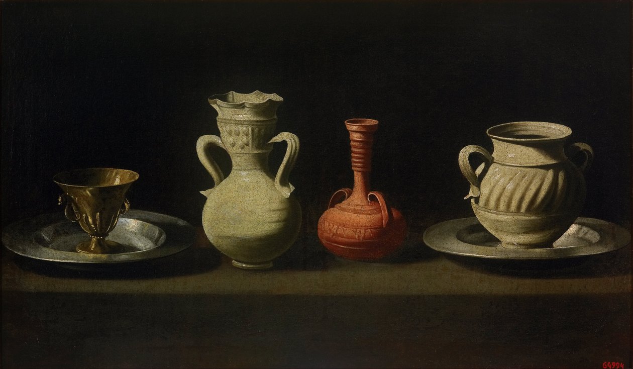 Stilleben med fyra kärl av Francisco de Zurbaran
