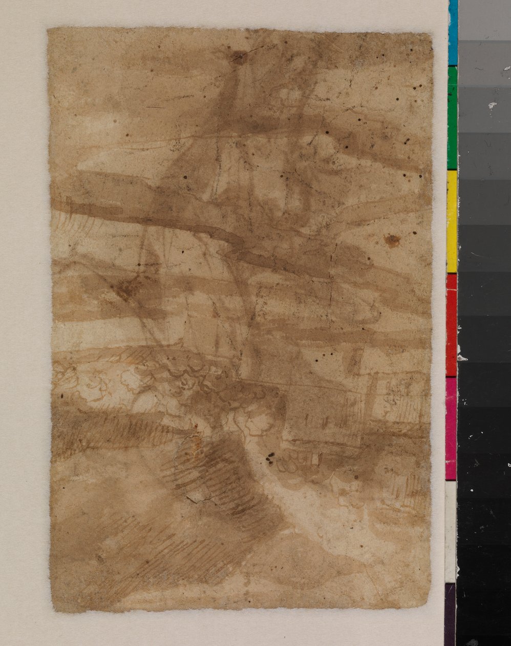 Fragment av ett landskap, tergo, 1600-talet av Francisco the Younger Herrera