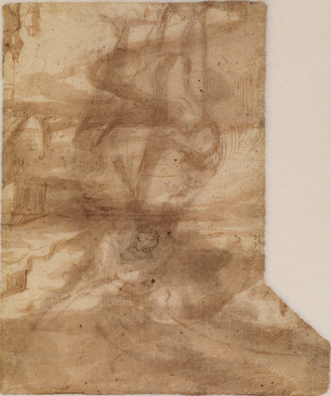 Fragment av ett landskap, tergo, 1600-talet av Francisco the Younger Herrera