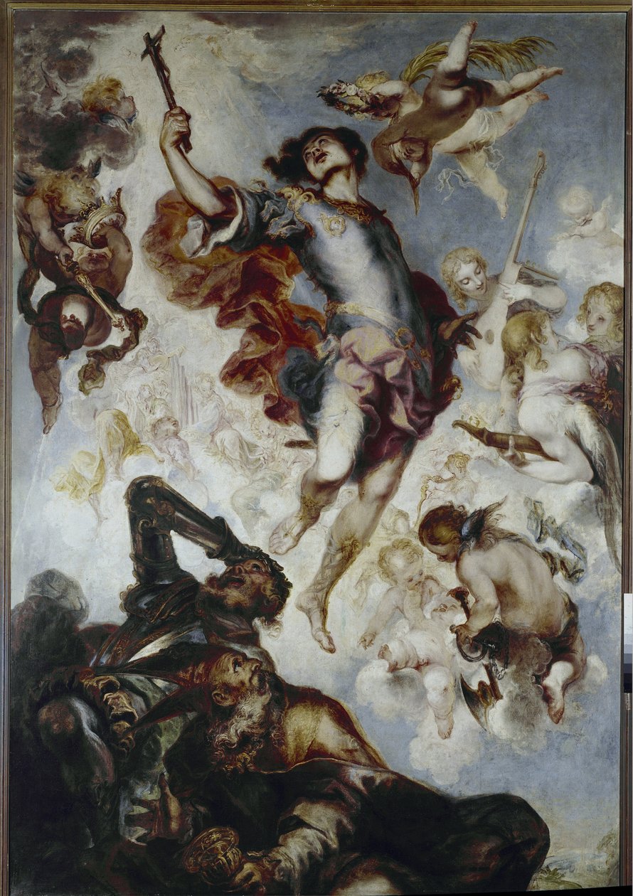 The Triumph of Hermenegilde (Visigoth Prince and Martyr, ca. 560-585) - Olja på duk av Francisco the Younger Herrera