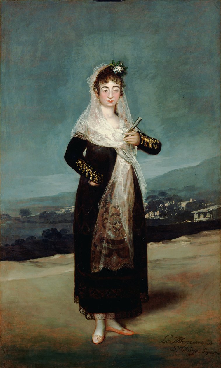 Portrait of the Marquesa de Santiago av Francisco de Goya