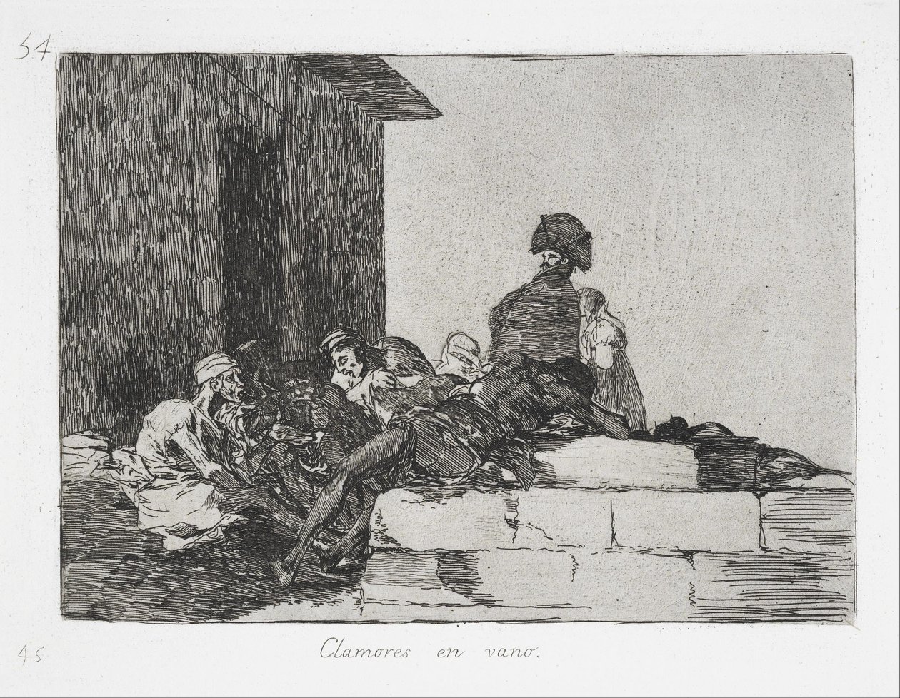 Vain laments (Clamores en vano) from the series The Disasters of War (Los Desastres de la Guerra) av Francisco de Goya