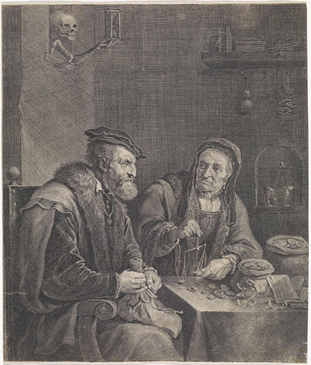 Ett par som väger pengar av Franciscus van der Steen