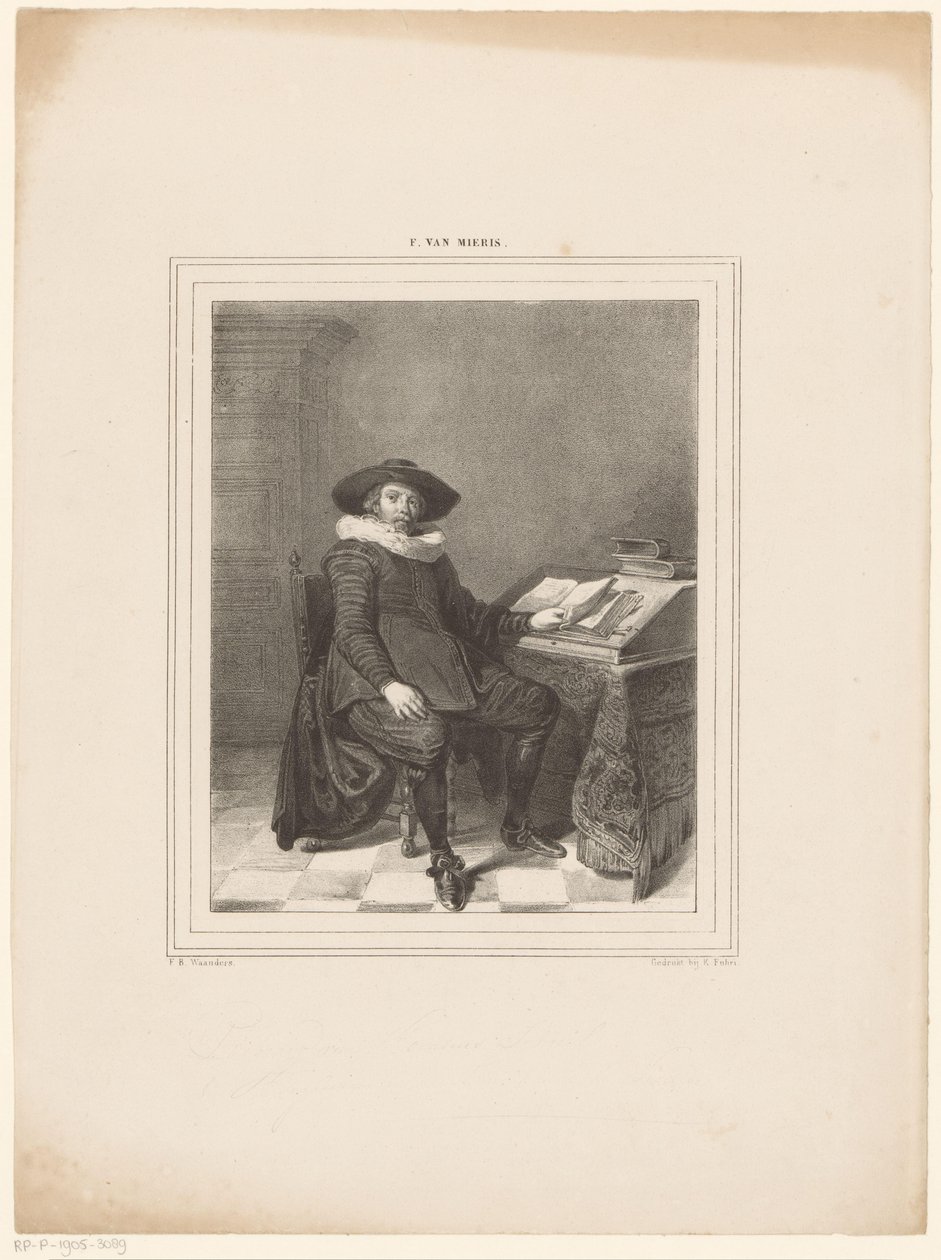 Porträtt av okänd man av Franciscus Bernardus Waanders