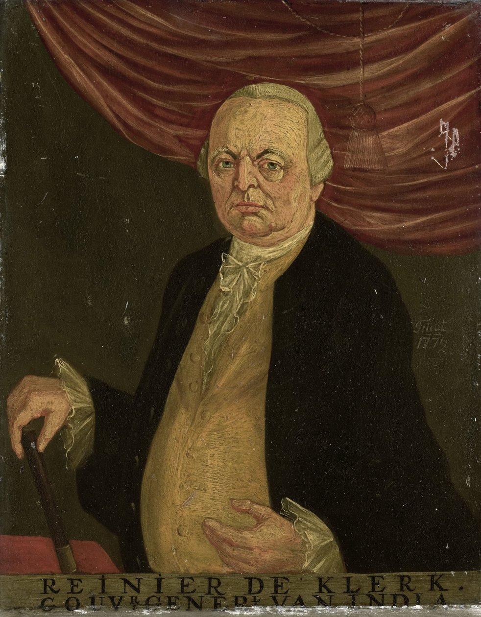 Porträtt av Reinier de Klerk, generalguvernör för Nederländska Ostindiska kompaniet av Franciscus Josephus Fricot (attributed to)