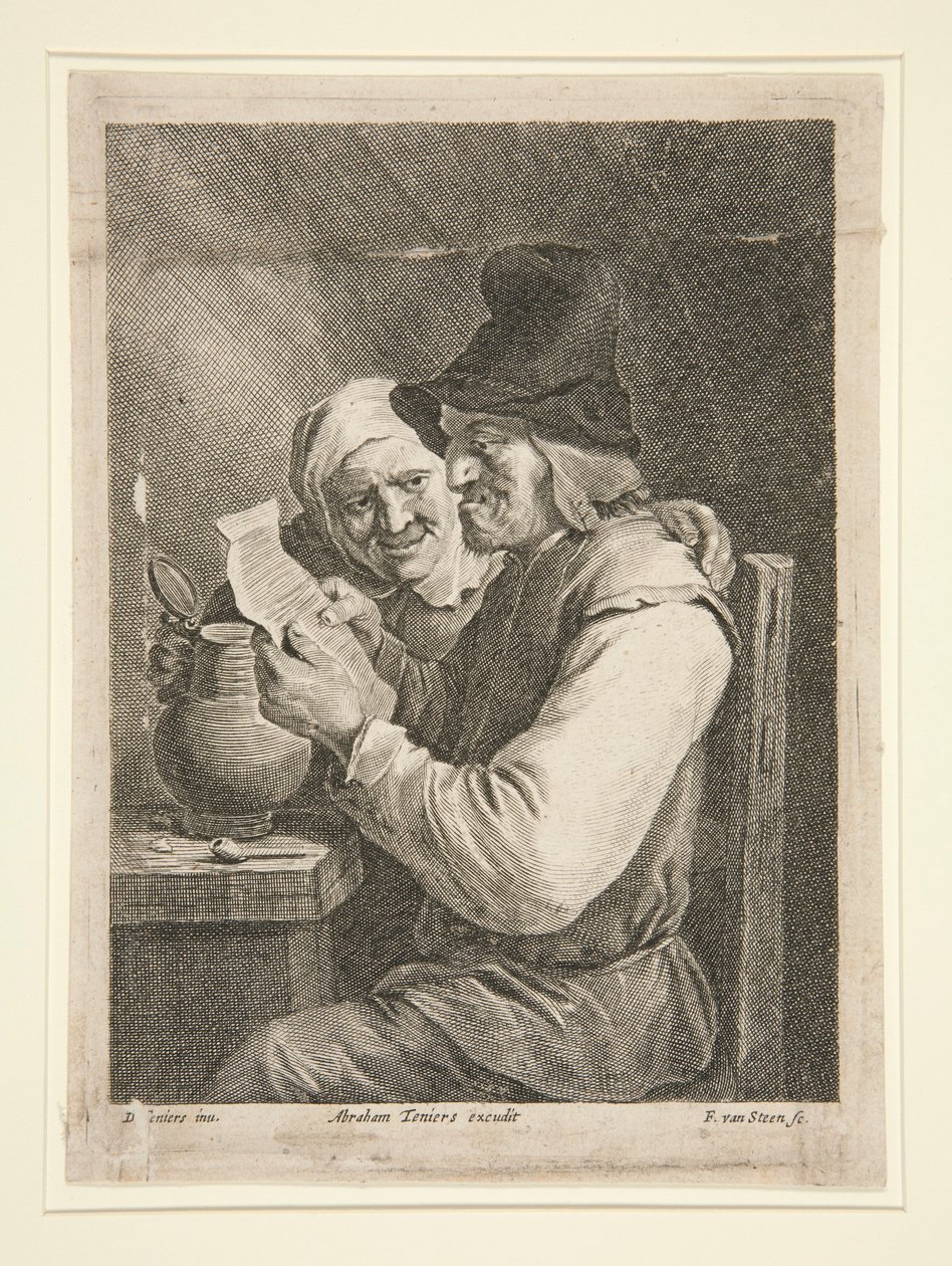 Par som läser ett brev av Franciscus van der Steen