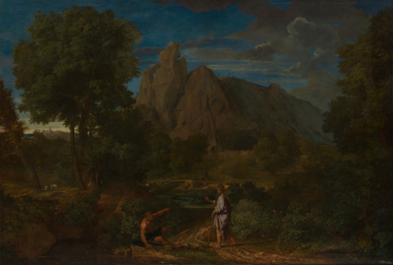 Merkurius och Battus. av Francisque Millet