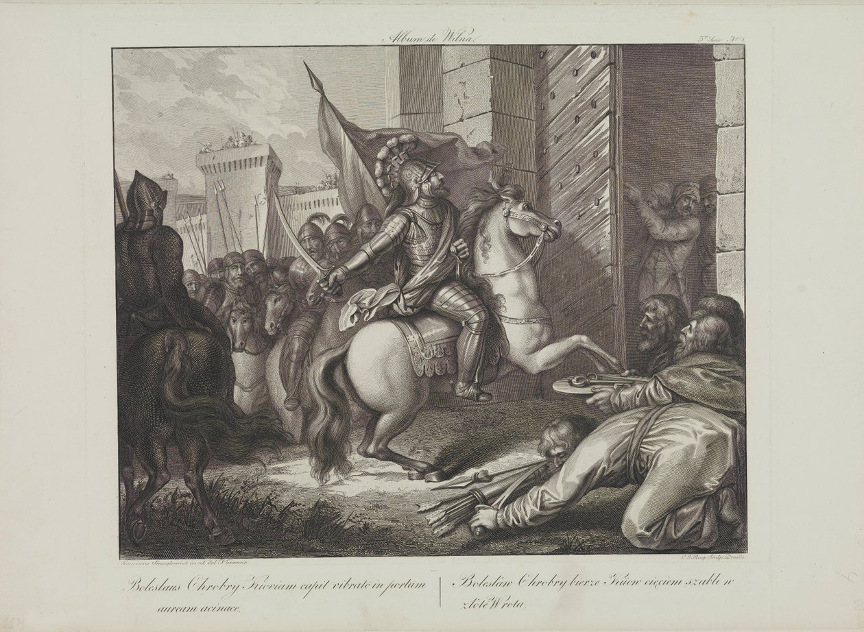 Boleslaw den modiges intåg i Kiev av Smuglewicz, Franciszek (1745-1807). Litografi, sent 1700-tal. Privat samling av Franciszek Smuglewicz