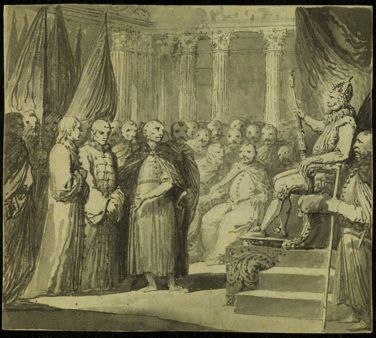 Tsar Vasili IV Ivanovich Shuisky före kungen Sigismund III Vasa, sent 1700-tal. av Franciszek Smuglewicz