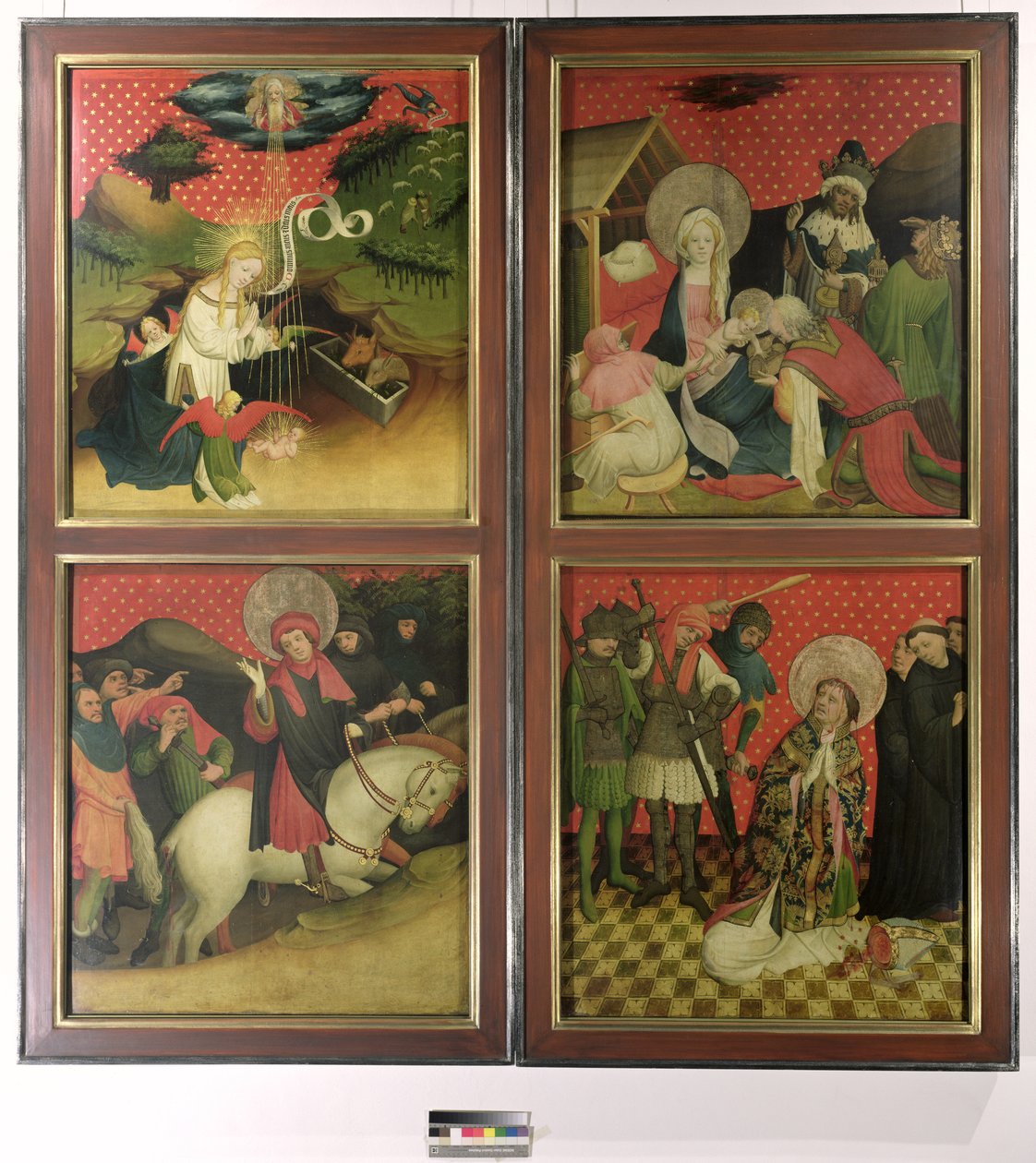 Thomasaltaret från Johanneskyrkan, Hamburg, började 1424 (tempera och olja på panel) av Francke Master