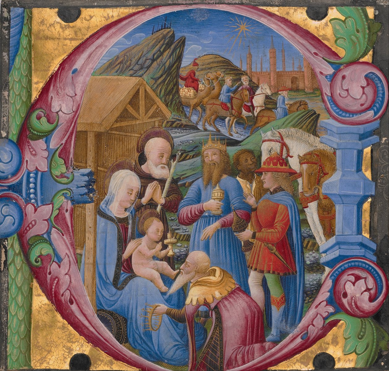 Initial E- Adoration of the Magi av Franco dei Russi