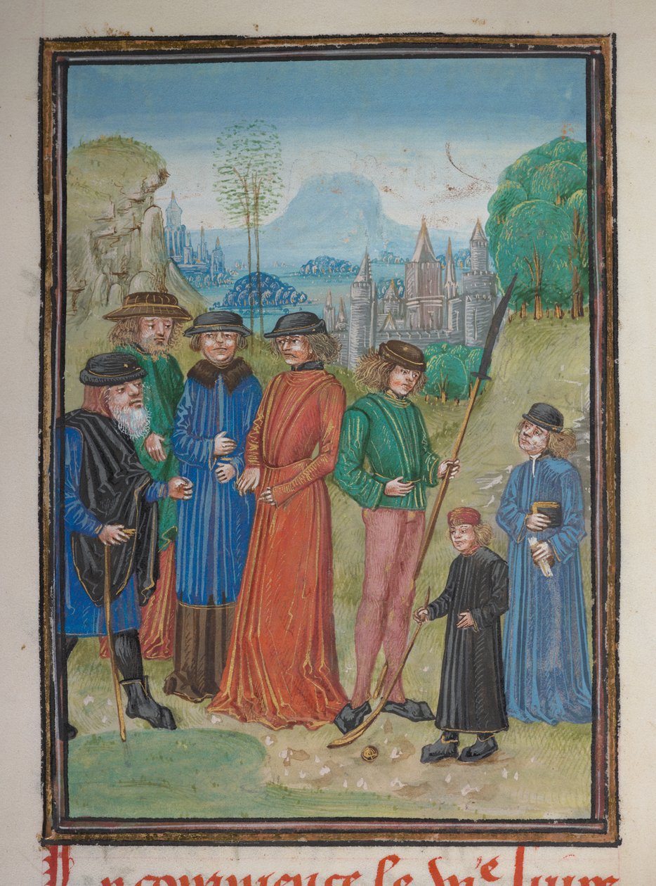 Detalj av en miniatyr av människans sju åldrar av Franco Flemish School