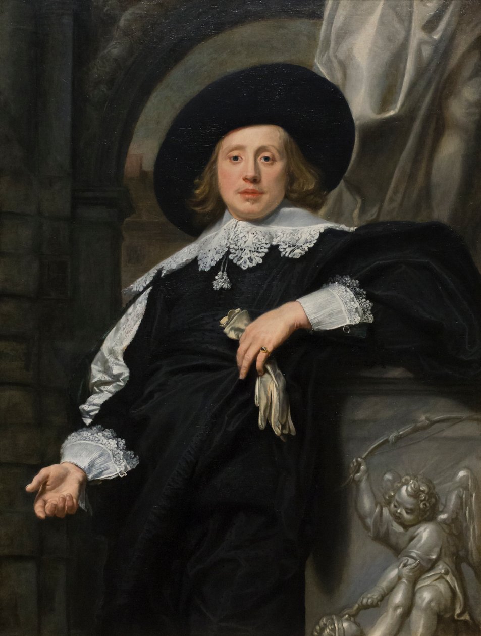 Porträtt av en man av Franco Flemish School