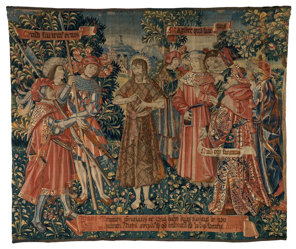 Gobeläng, St John Preaching (ull och siden) av Franco Flemish School