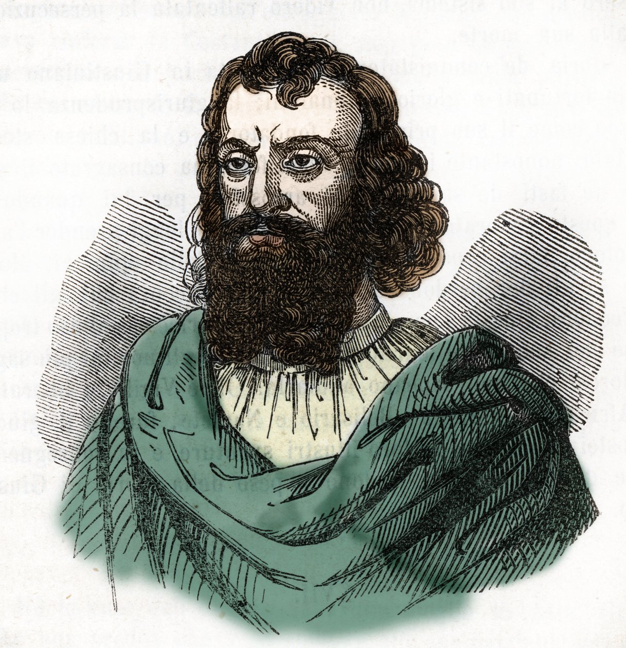Porträtt av kejsar Justinianus I (482-565) (Justinianus I) efter "I misteri del vaticano" av Franco Mistrali 1843 av Franco Mistrali