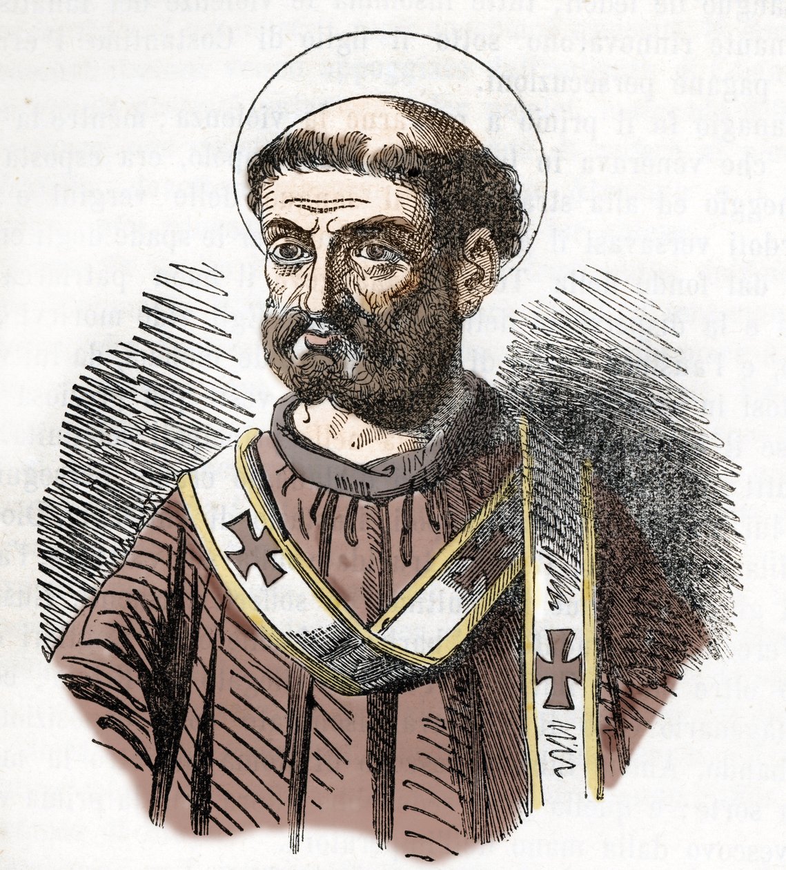 Porträtt av påven Libere (Liberius) (352-366) Gravyr från "I misteri del vaticano" av Franco Mistrali 1843 av Franco Mistrali