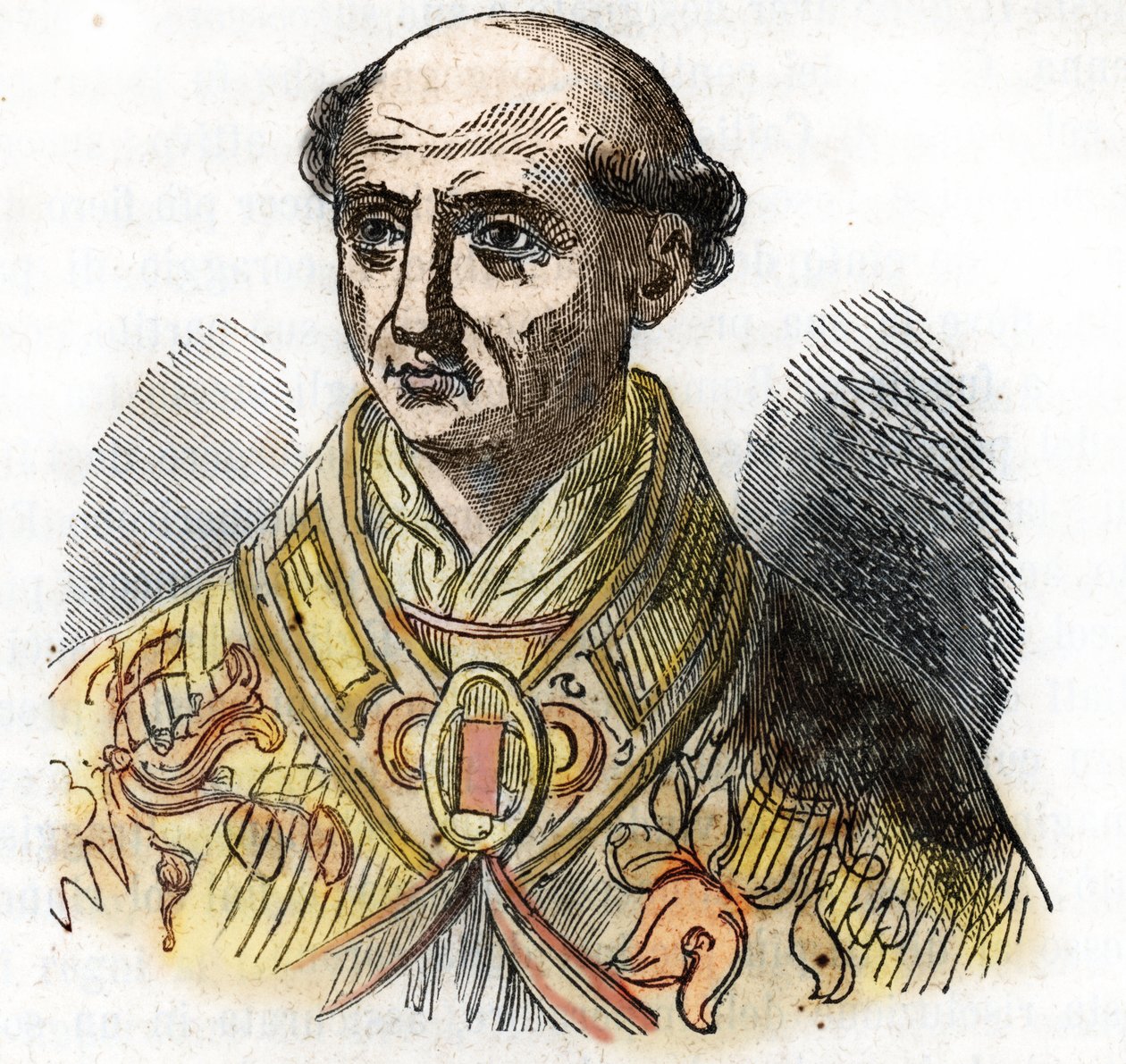 Porträtt av påven Saint Calixte II (Gui av Bourgogne, på italienska Guido dei Conti di Borgogna, Callisto II av Franco Mistrali