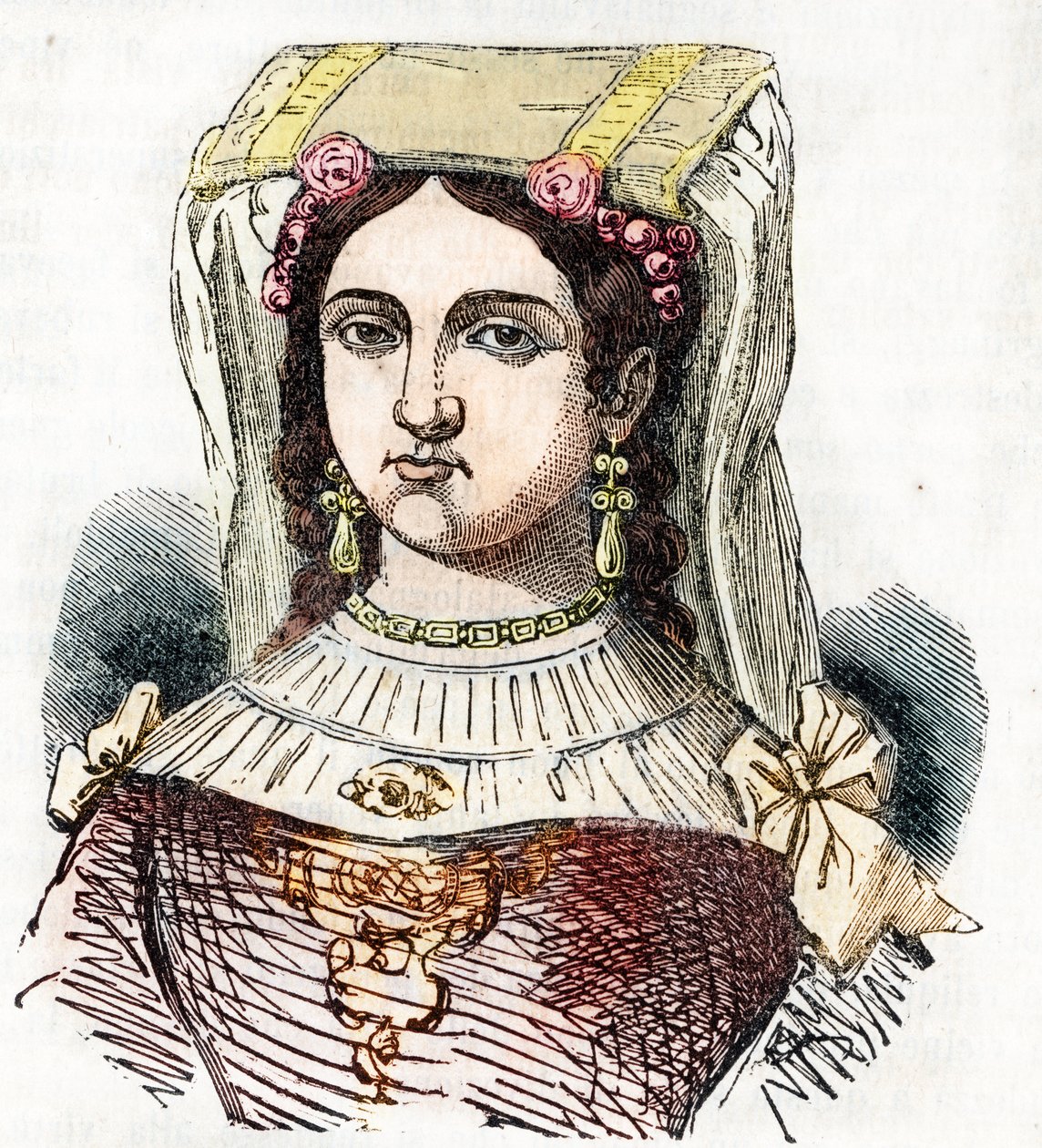 Porträtt av den romerska adelsmannen Marozie Iere (Mariuccia, Mariozza eller Marousie av Tusculum) (ca. 890-932/937), dotter till Theophylacte och Theodora I den Gamle (Marozia romersk adelsdam som var den påstådda älskarinna till påven Sergius III) från " av Franco Mistrali