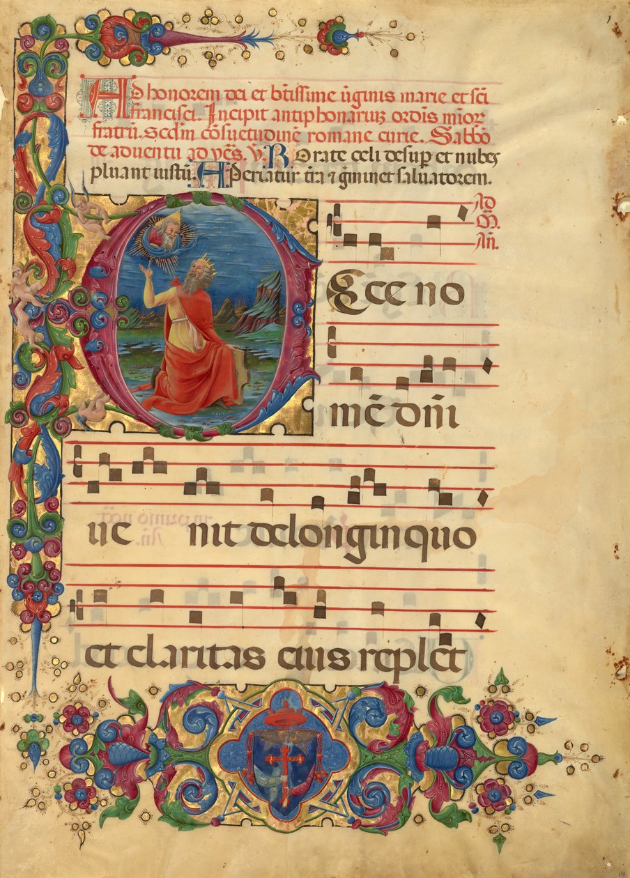 Blad ur kardinal Bessarions antifonal av Franco dei Russi