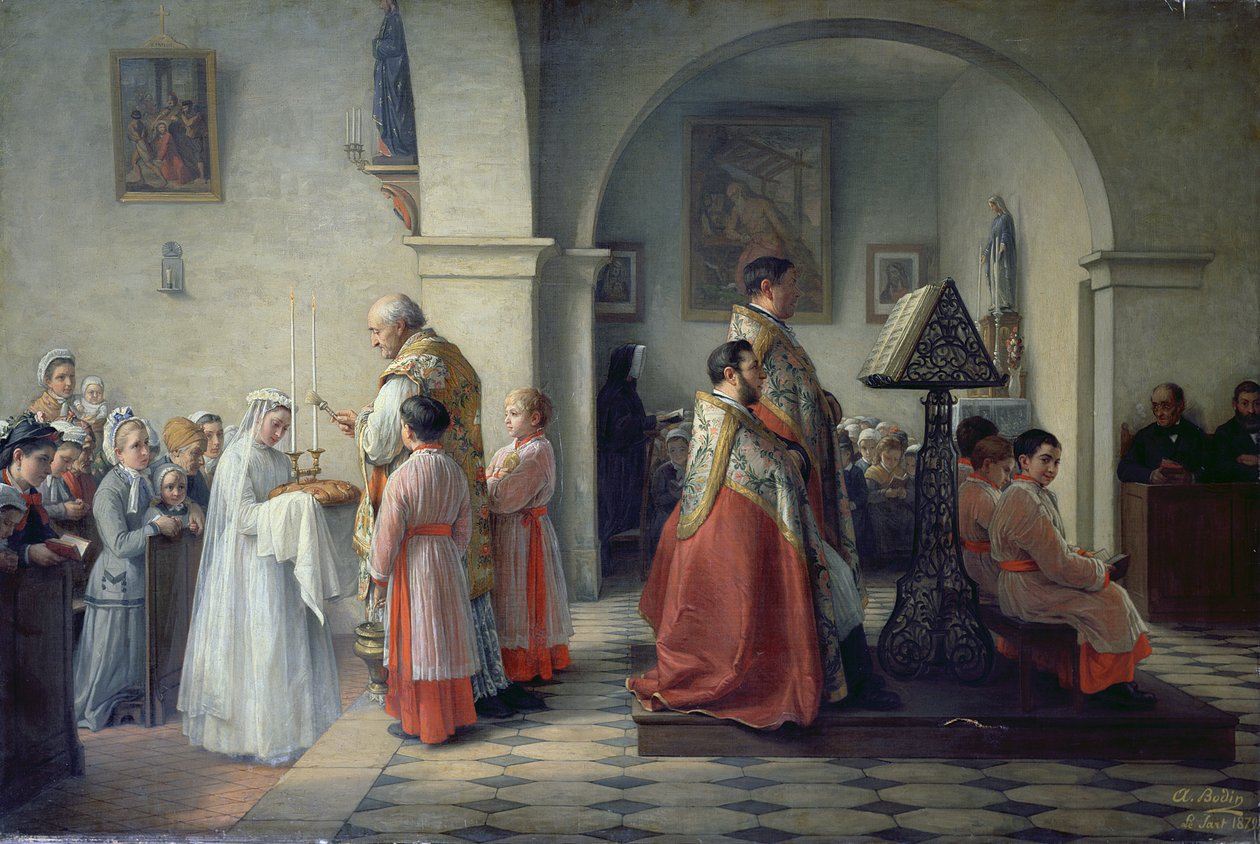 Välsigna brödet, 1879 av Francois Archange Joseph Bodin