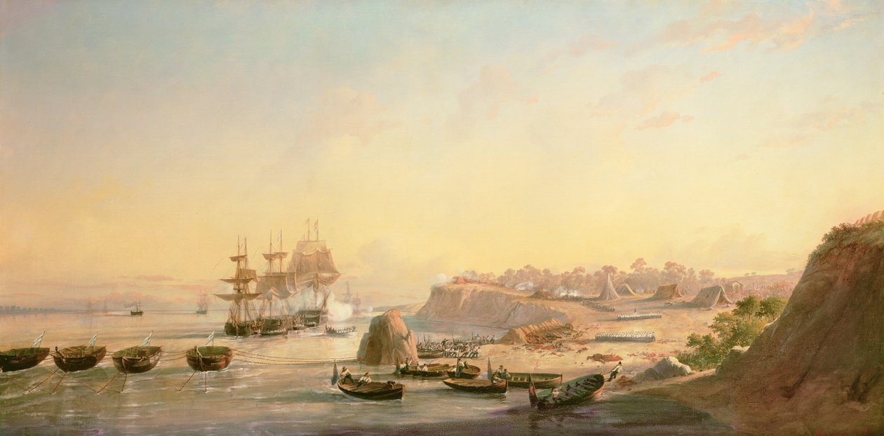 Intagandet av batterierna i Punto Obligado den 20 november 1845. av Francois Barry