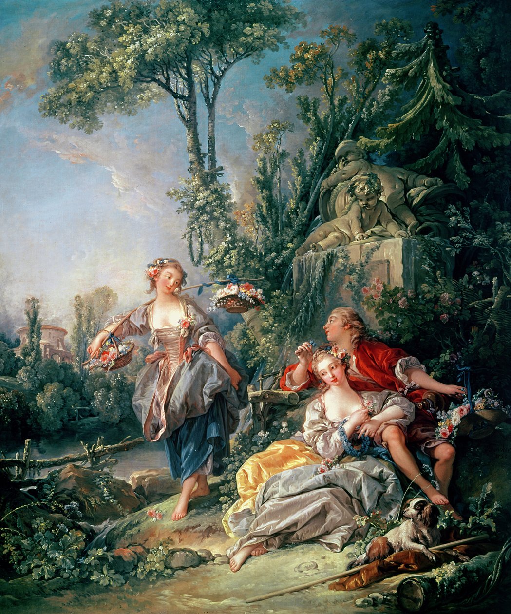 Älskare i en park av François Boucher