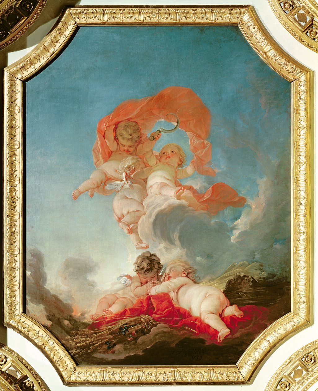 Sommar, från en serie av de fyra årstiderna i Salle du Conseil av François Boucher