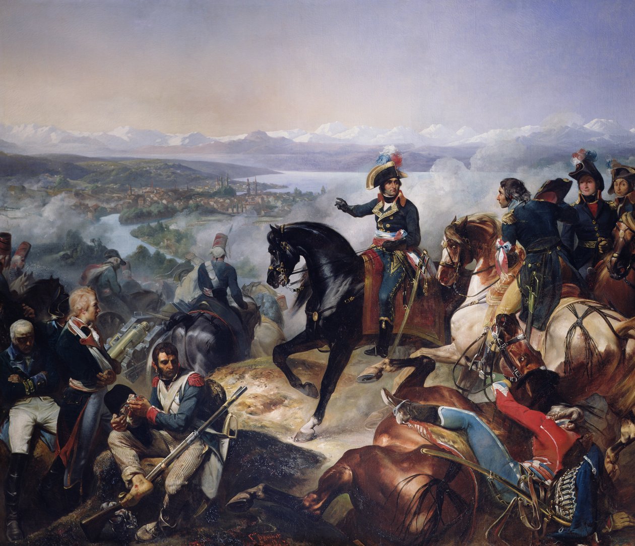 Slaget vid Zürich, 25 september 1799, 1837 av Francois Bouchot