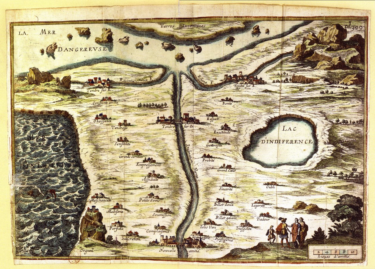 Allegorical map of the stages of love av Francois Chauveau
