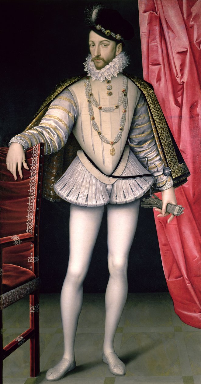 Porträtt av Karl IX (1550-74) av François Clouet