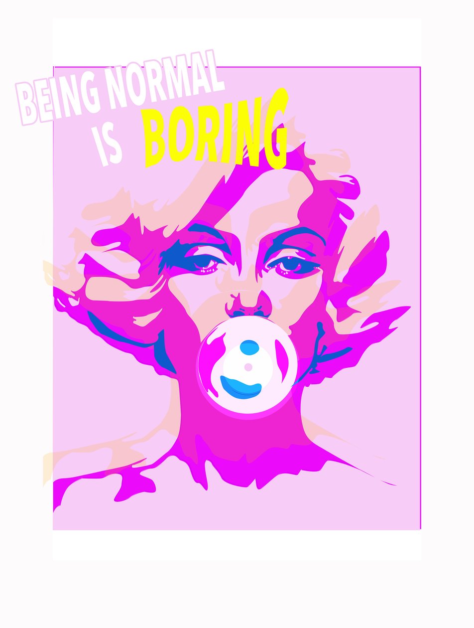 Bubble Gum, 2015 (screentryck på papper) av Francois Domain