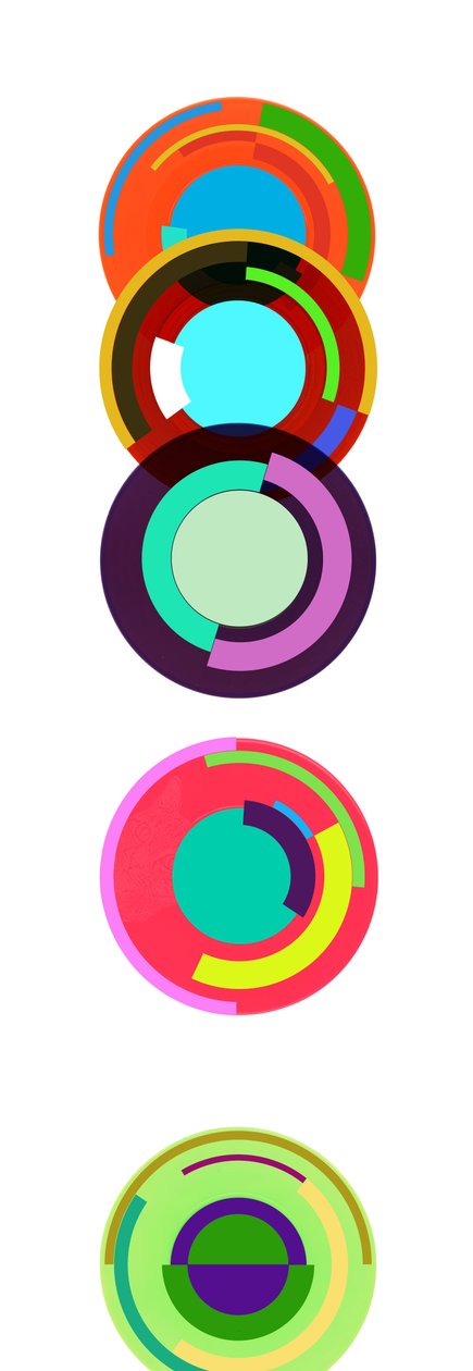 Totem (Tribute to Sonia Delaunay), 2015, screentryck på vinyl av Francois Domain