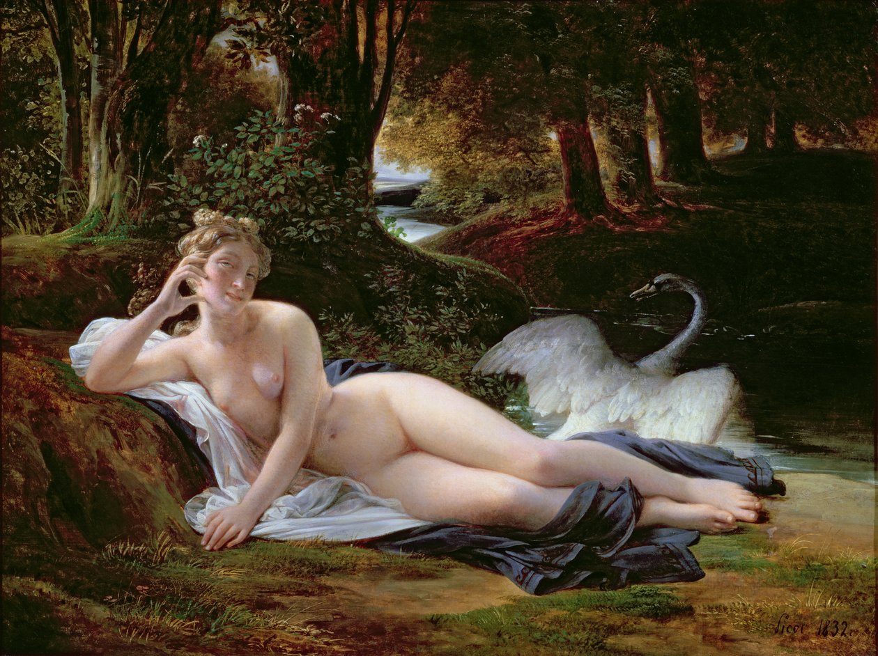 Leda och svanen, 1832 av Francois Edouard Picot