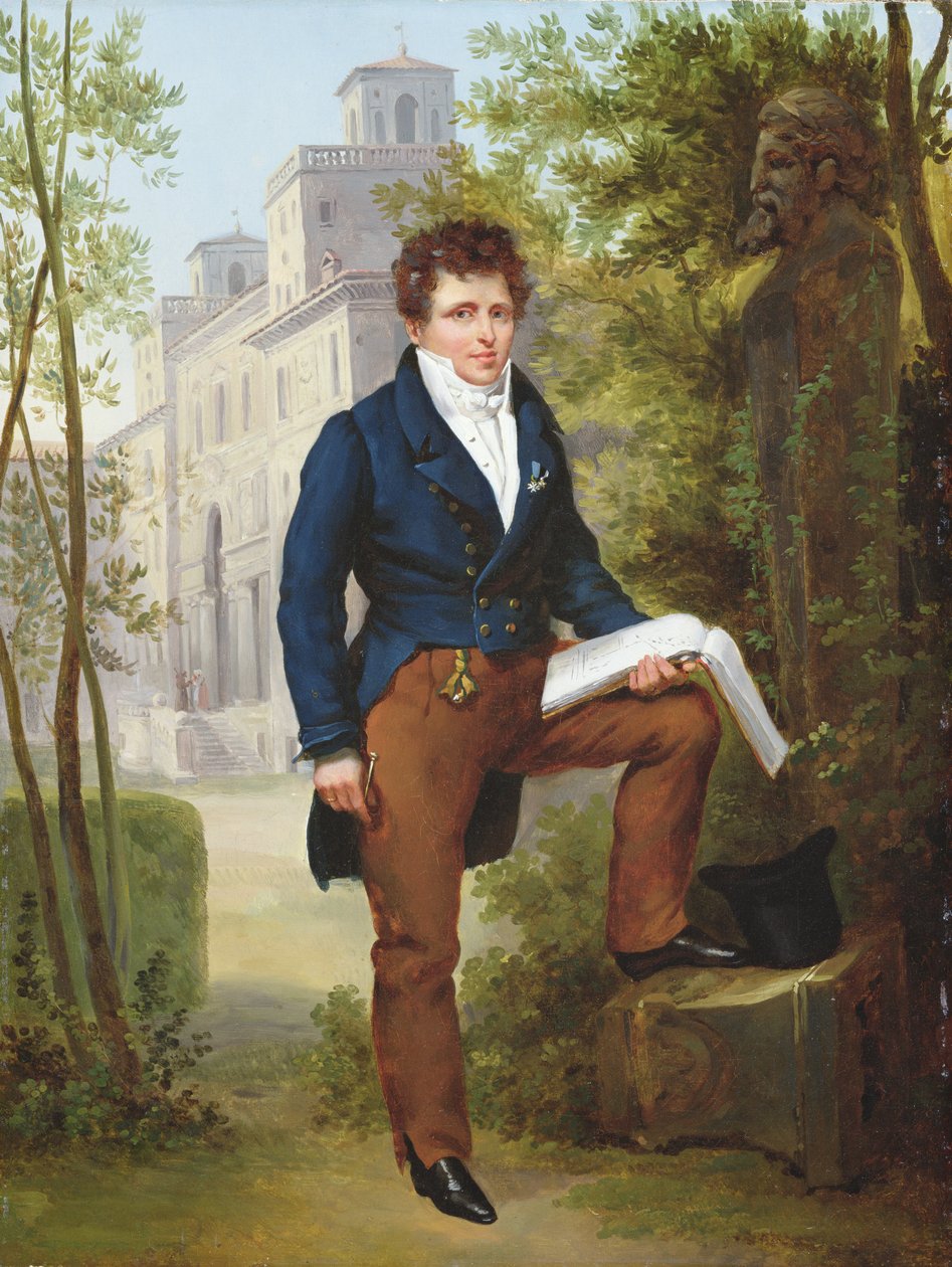 Porträtt av Nicolas-Pierre Tiolier, ca 1817 (för par se 282838) av Francois Edouard Picot