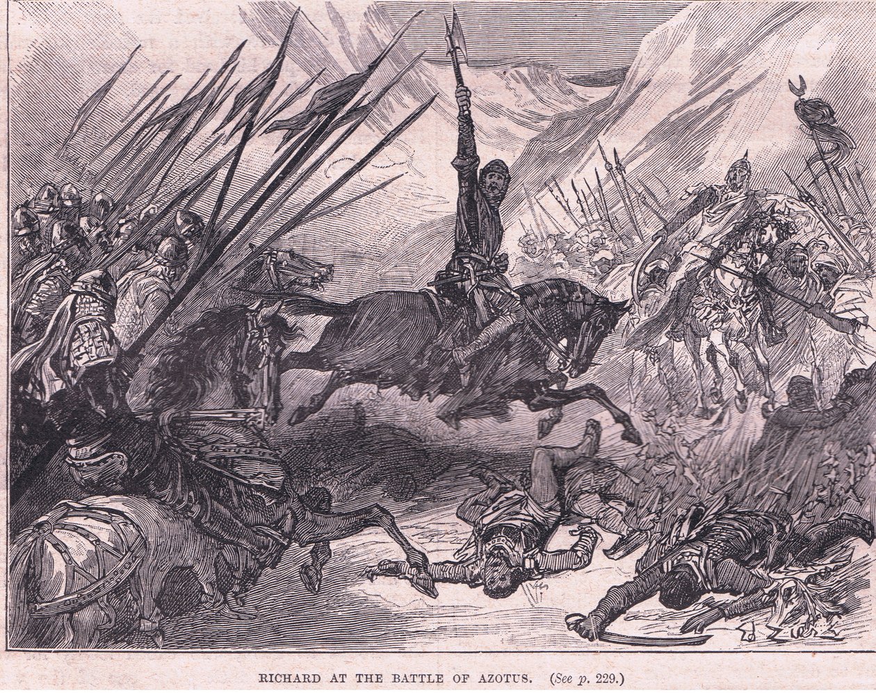 Richard i slaget vid Azotus 1191 e.Kr av Francois Edouard Zier